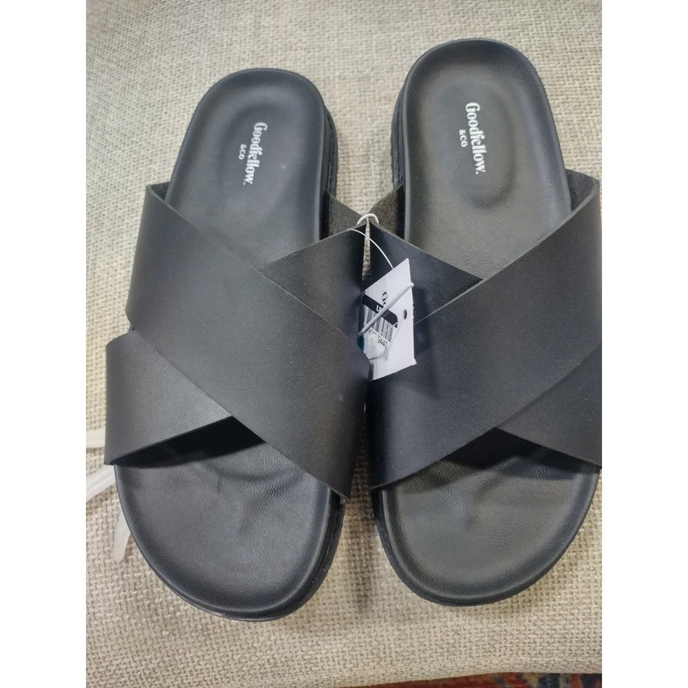 Goodfellow & Co Thomas Mens Crisscross Slide Sandals Black Size 8 098006713